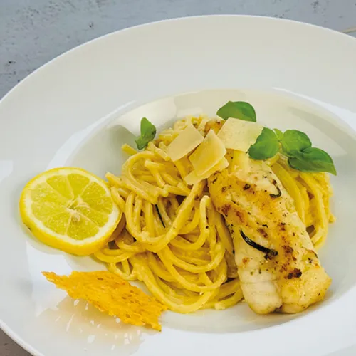 Seeteufel mit Zitronen-Pasta