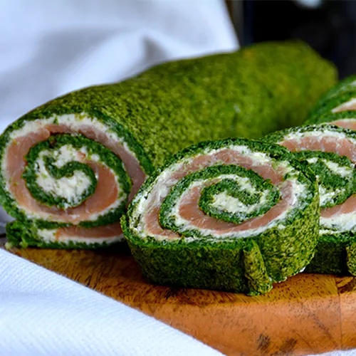 Räucherlachs-Spinat-Röllchen