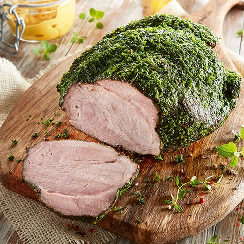 Thüringer Mutzbraten mit Schwarzbiersauce  dazu rustikale Karotten an Gourmet-Kartoffel-Gratin