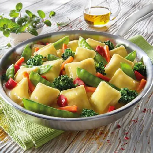 Abbildung Vegane Maultaschen Pfanne