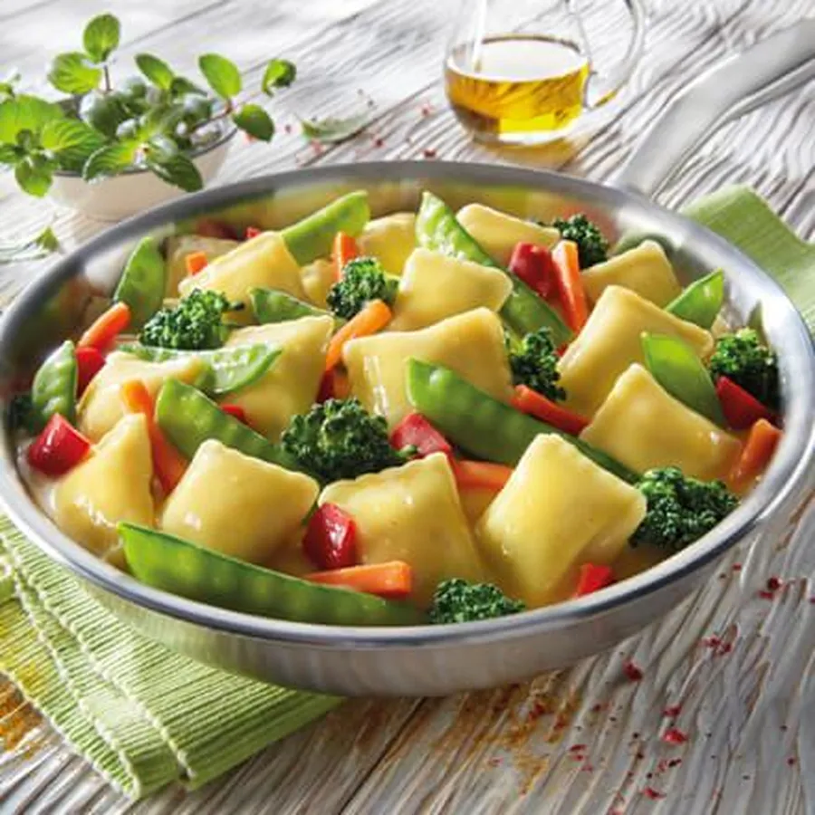 Vegane Maultaschen Pfanne